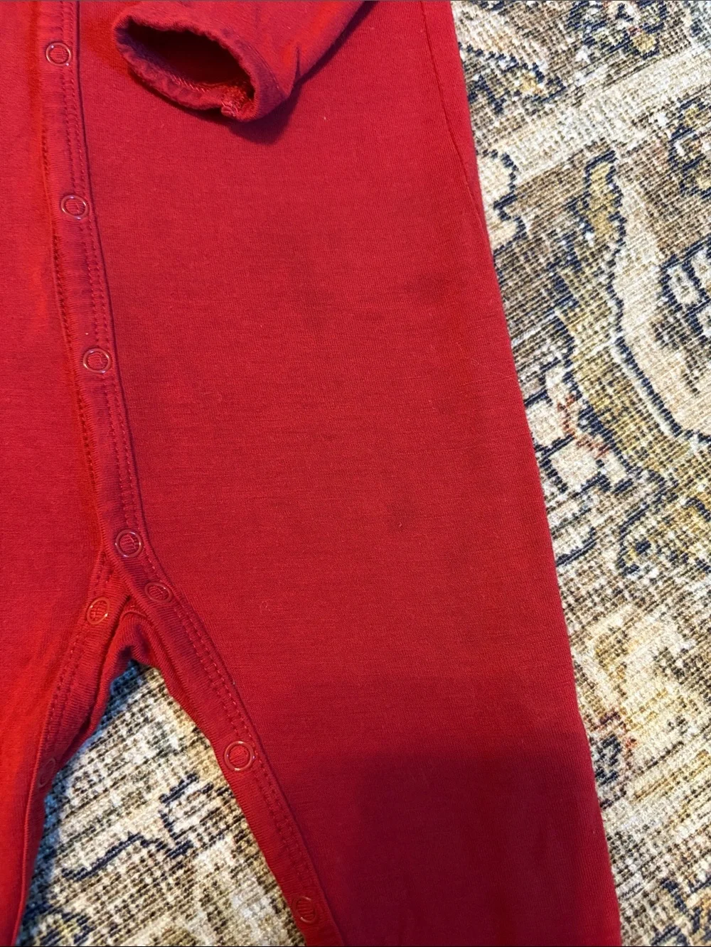 Red snap romper